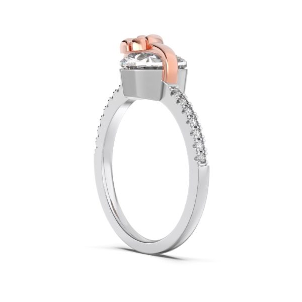 925 Sterling Silver Electroplating Color Separation Cubic Zirconia Ring