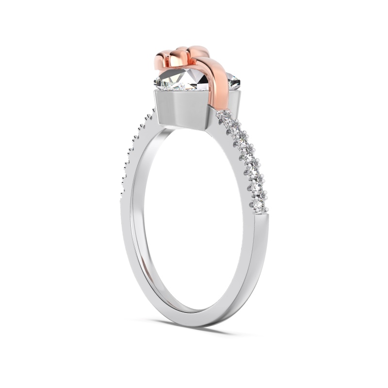 925 Sterling Silver Electroplating Color Separation Cubic Zirconia Ring - Image 2