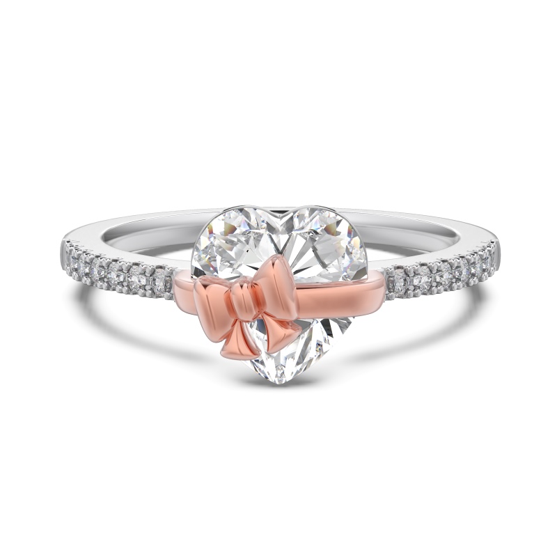 925 Sterling Silver Electroplating Color Separation Cubic Zirconia Ring - Image 3