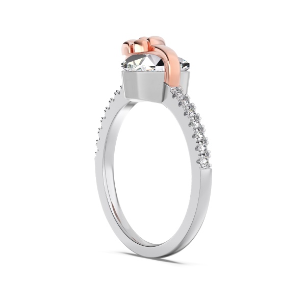 925 Sterling Silver Electroplating Color Separation Cubic Zirconia Ring - Image 5