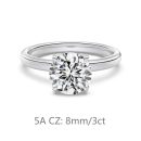 925 Sterling Silver 14K Gold Plated Cubic Zirconia Ring