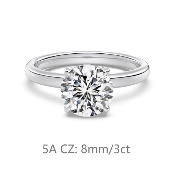 925 Sterling Silver 14K Gold Plated Cubic Zirconia Ring