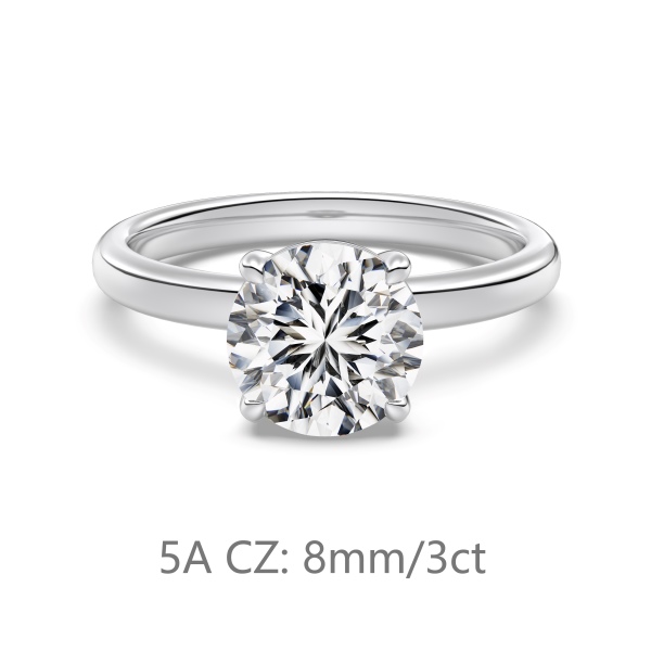 925 Sterling Silver 14K Gold Plated Cubic Zirconia Ring - Image 4