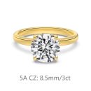 925 Sterling Silver 14K Gold Plated Cubic Zirconia Ring