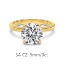 925 Sterling Silver 14K Gold Plated Cubic Zirconia Ring