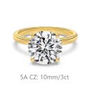 925 Sterling Silver 14K Gold Plated Cubic Zirconia Ring