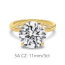 925 Sterling Silver 14K Gold Plated Cubic Zirconia Ring