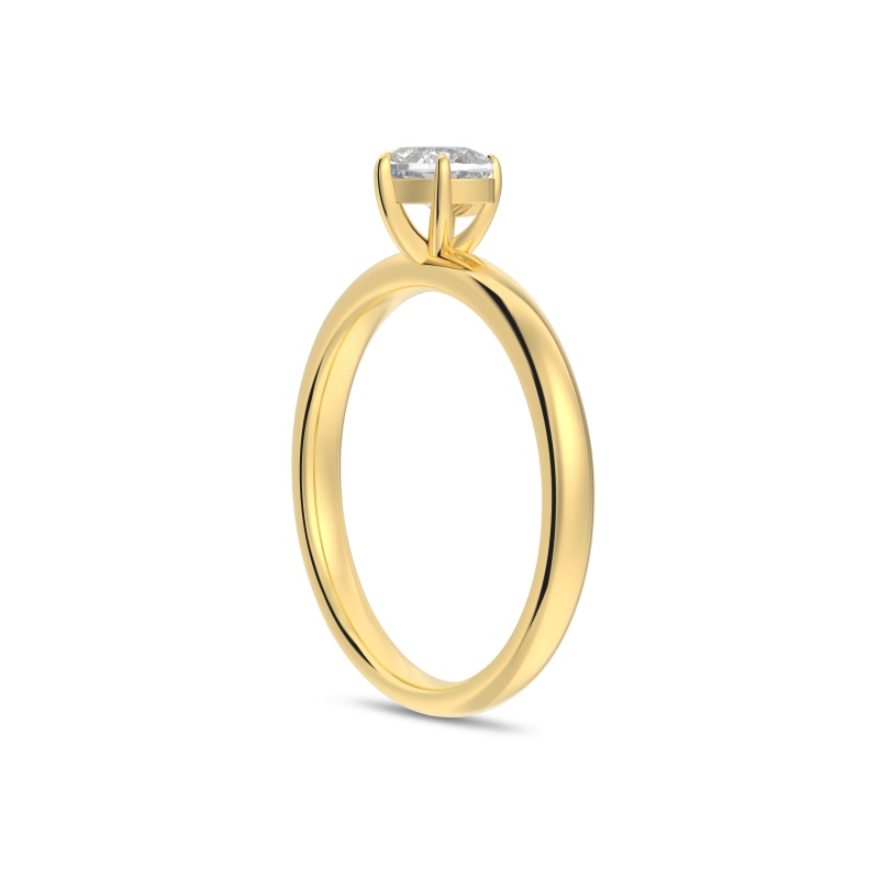 925 Sterling Silver 14K Gold Plated Cubic Zirconia Ring