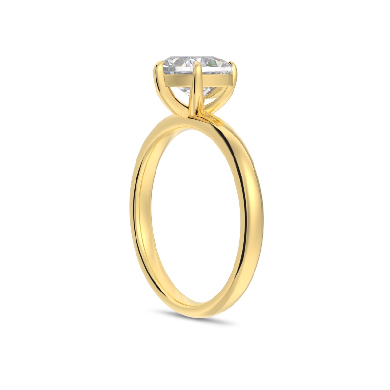 925 Sterling Silver 14K Gold Plated Cubic Zirconia Ring