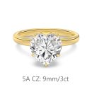 925 Sterling Silver 14K Gold Plated Cubic Zirconia Ring