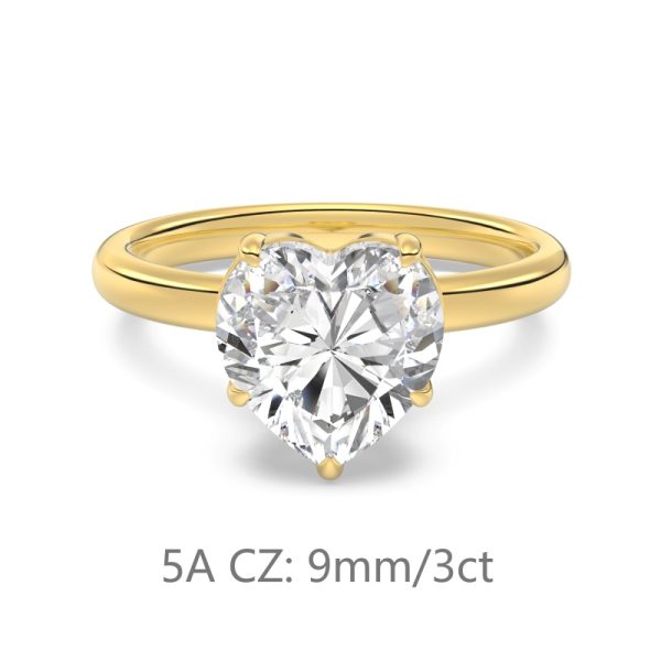 925 Sterling Silver 14K Gold Plated Cubic Zirconia Ring