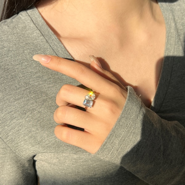 Cubic Zirconia Pear Cut Ring - Image 5