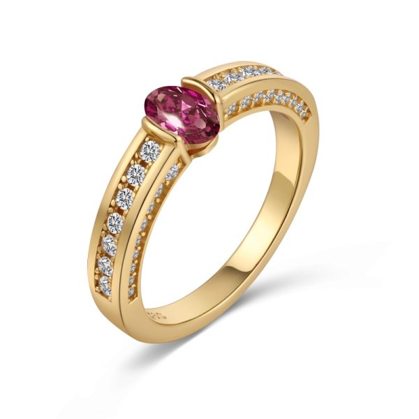 Cubic Zirconia 22K Gold Plated Ring