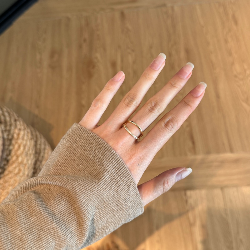 925 Sterling Silver 14K Gold Plated Cubic Zirconia Ring