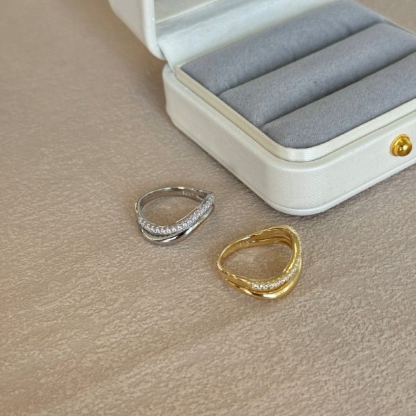 925 Sterling Silver 14K Gold Plated Cubic Zirconia Ring