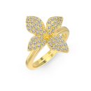925 Sterling Silver 14K Plated Cubic Zirconia Ring