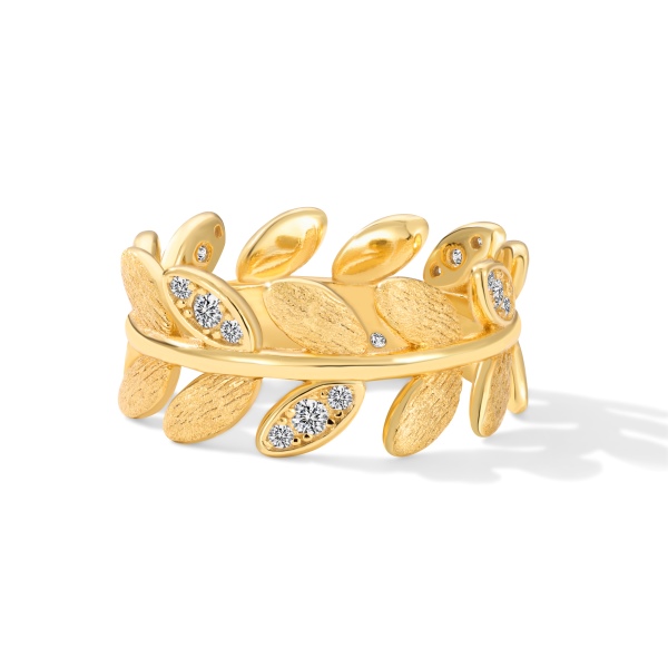 925 Sterling Silver 18K Gold Plated Cubic Zirconia Ring - Image 4