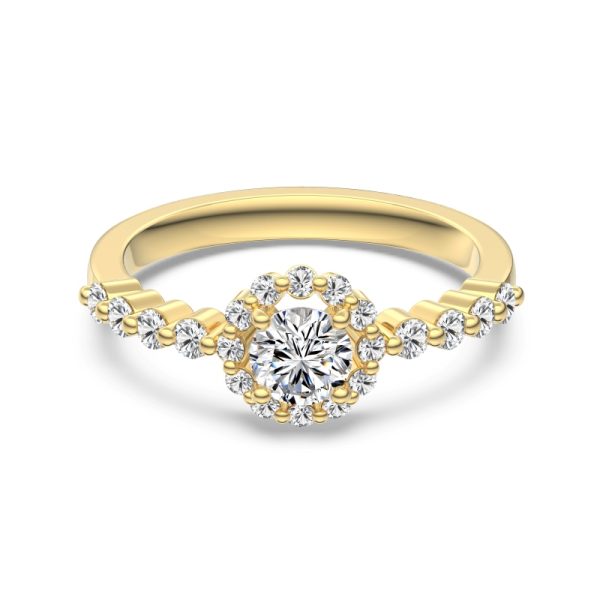 925 Sterling Silver 14K Plated Cubic Zirconia Ring