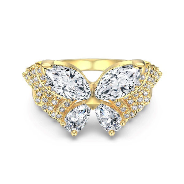 925 Sterling Silver 14K Gold Plated Cubic Zirconia Ring - Image 5
