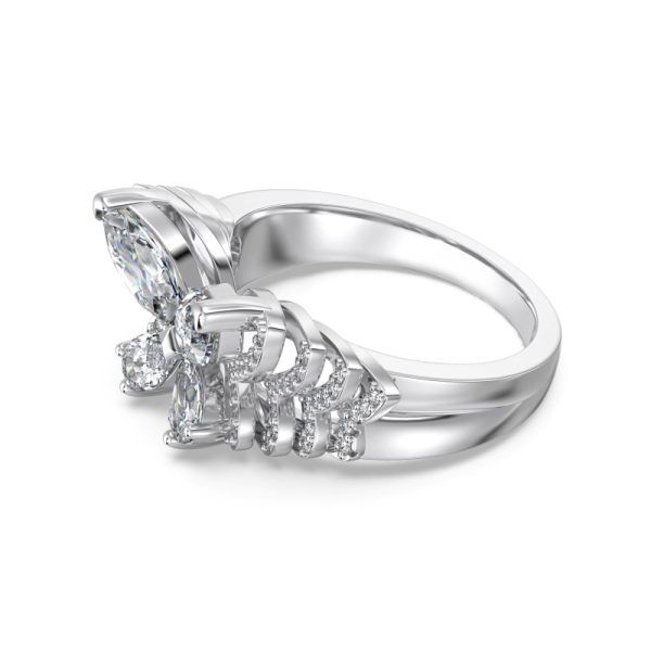 925 Sterling Silver Cubic Zirconia Marquise Cut Ring