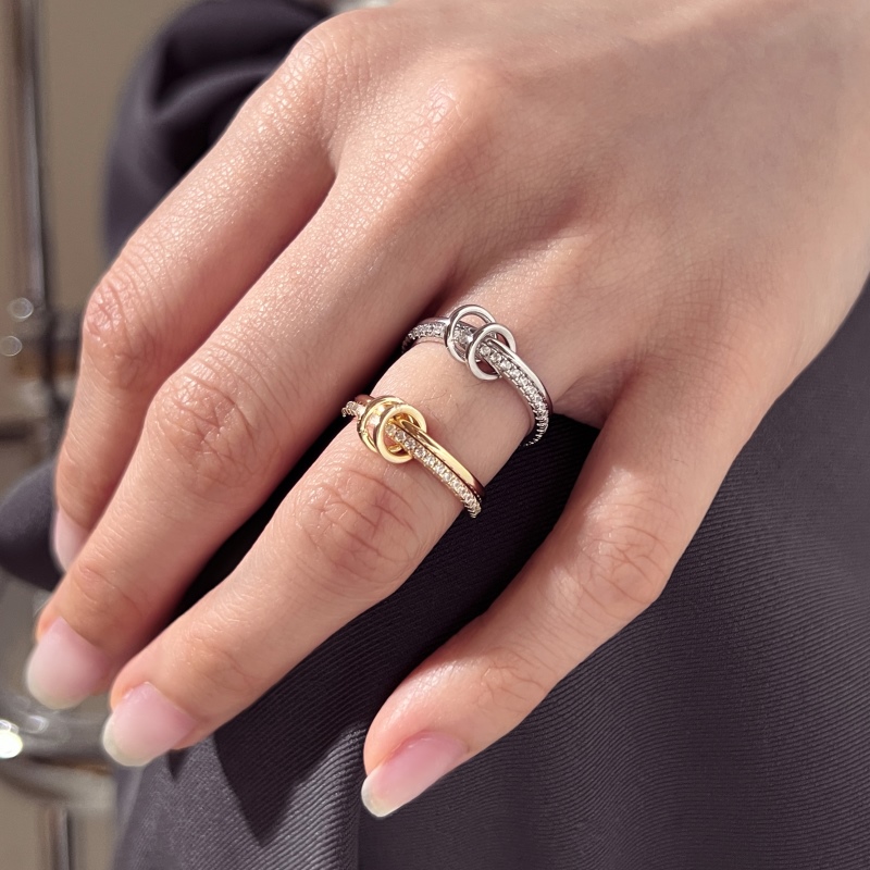 925 Sterling Silver 14K Gold Plated Cubic Zirconia Ring - Image 3