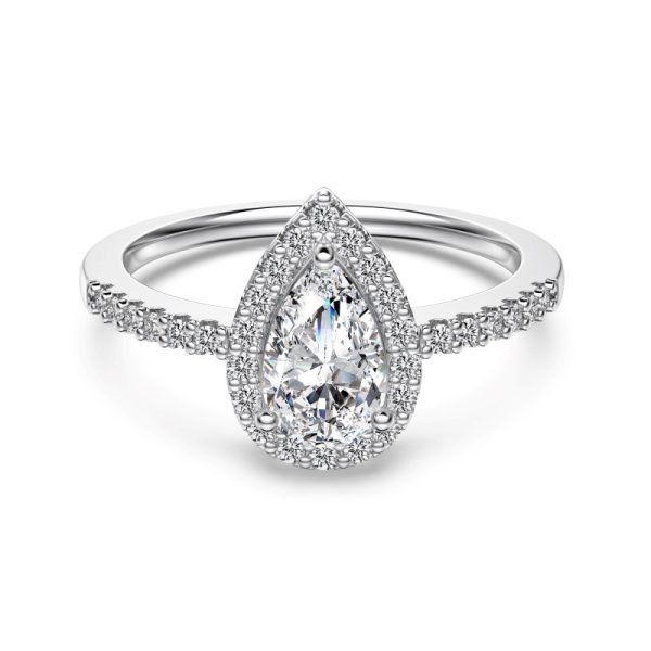 925 Sterling Silver Cubic Zirconia Pear Cut Ring