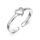 925 Sterling Silver Heart Shaped Adjustable Ring