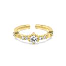 925 Sterling Silver 18K Gold Plated Cubic Zirconia Ring