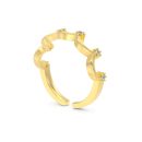 925 Sterling Silver 18K Gold Plated Cubic Zirconia Ring