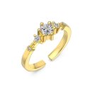 925 Sterling Silver 18K Gold Plated Cubic Zirconia Ring