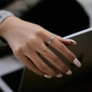925 Sterling Silver 18K Gold Plated Cubic Zirconia Ring