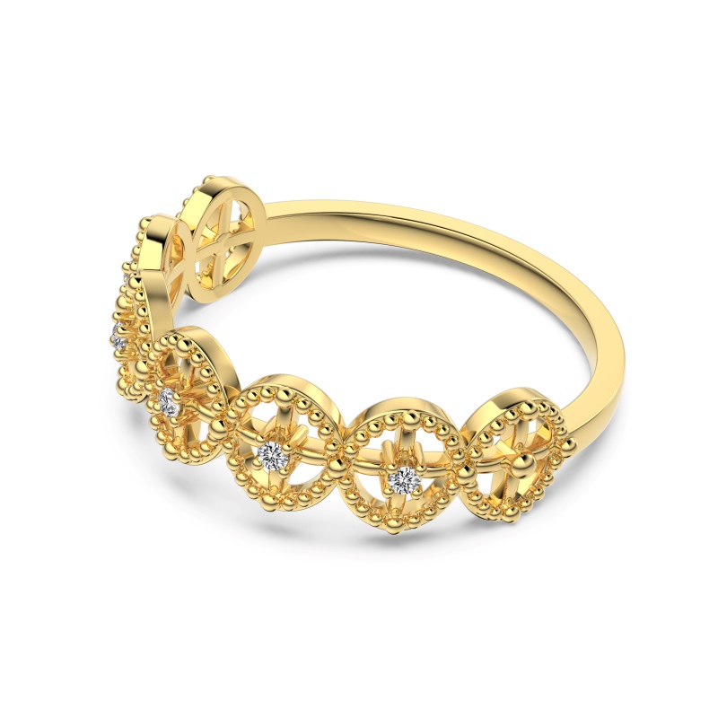 925 Sterling Silver 18K Gold Plated Cubic Zirconia Ring - Image 3