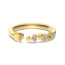 925 Sterling Silver 18K Gold Plated Cubic Zirconia Ring
