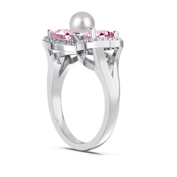 925 Sterling Silver Cubic Zirconia Heart Ring