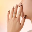925 Sterling Silver 18K Gold Plated Cubic Zirconia Ring