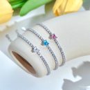 925 Sterling Silver Cubic Zirconia Heart Bracelet