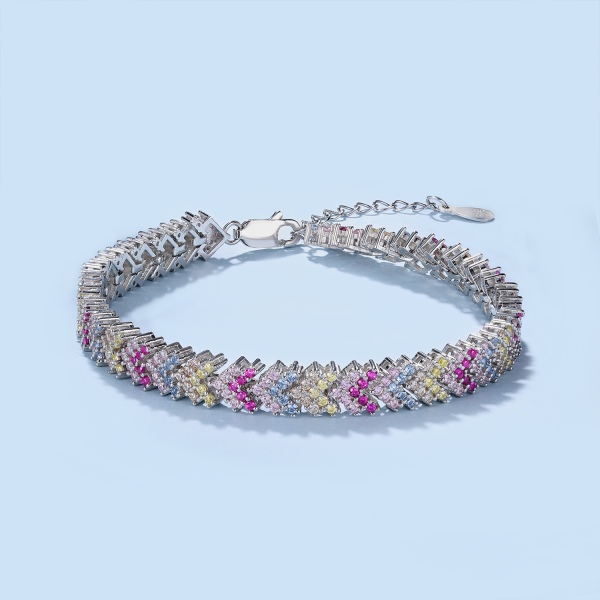 925 Sterling Silver Cubic Zirconia Bracelet - Image 5