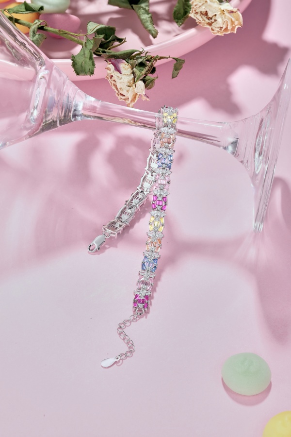 925 Sterling Silver Cubic Zirconia Bracelet - Image 4
