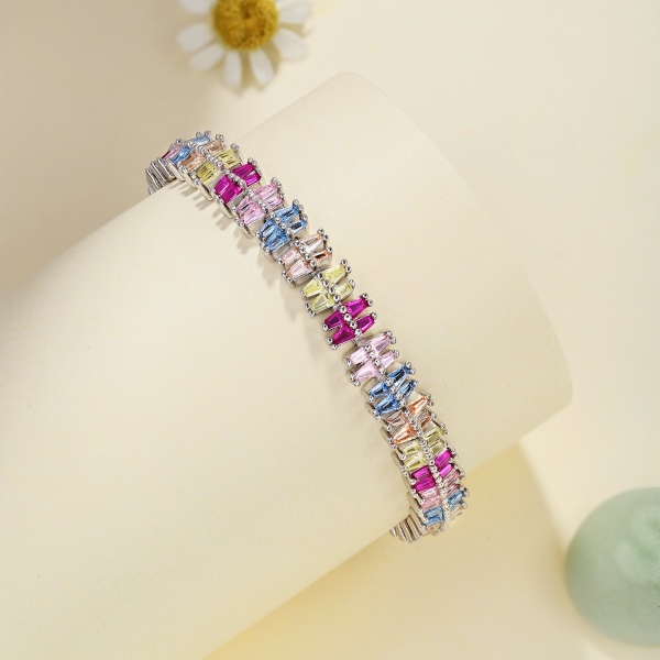 925 Sterling Silver Cubic Zirconia Bracelet - Image 5