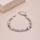 925 Sterling Silver Cubic Zirconia Heart Bracelet
