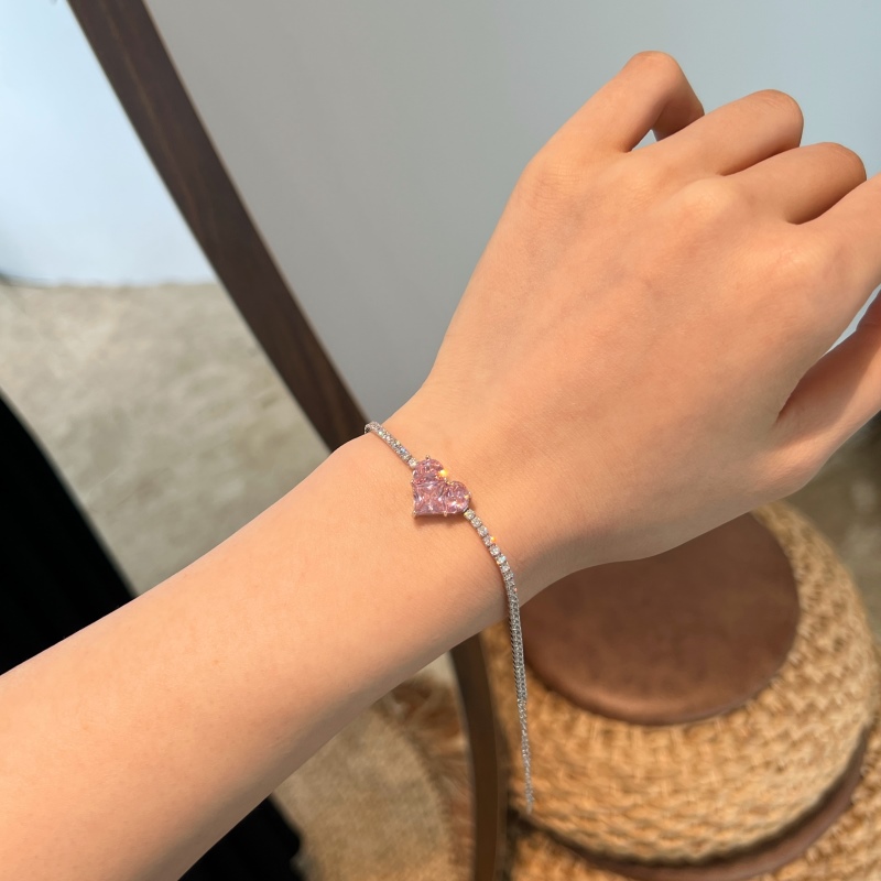 925 Sterling Silver Cubic Zirconia Square Cut Bracelet - Image 2