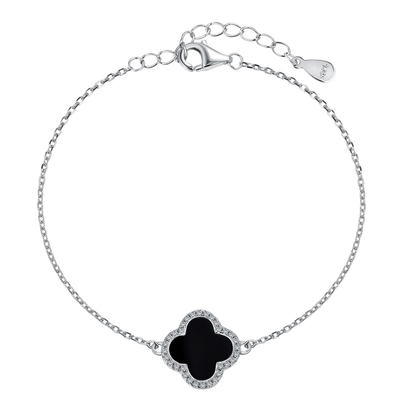925 Sterling Silver Black Onyx Cubic Zirconia Bracelet - Image 3