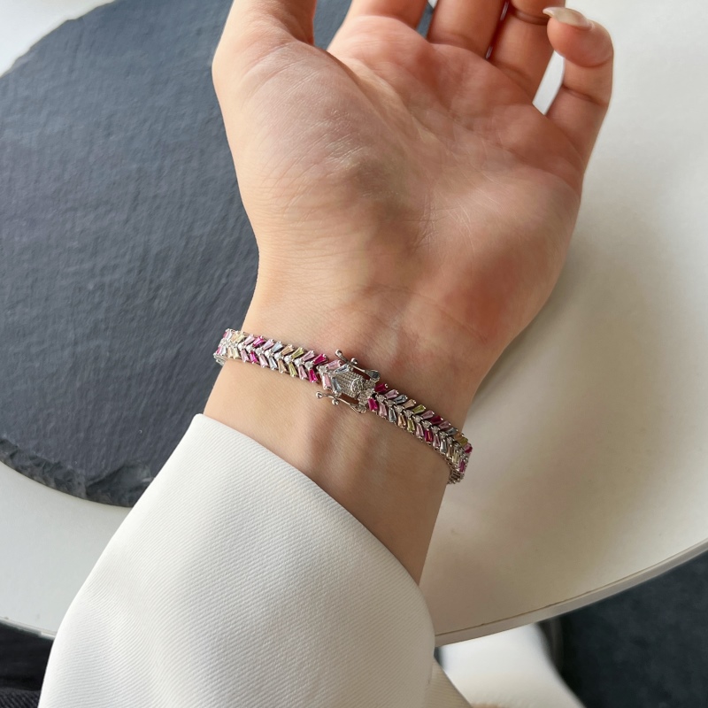925 Sterling Silver Cubic Zirconia Bracelet - Image 3
