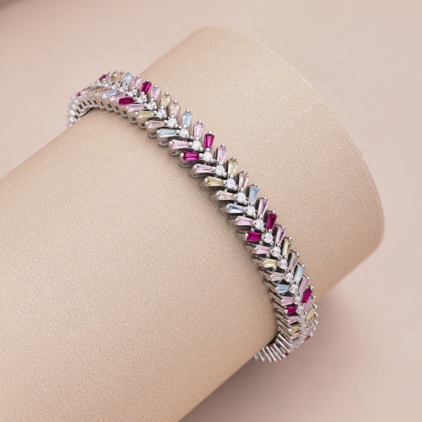 925 Sterling Silver Cubic Zirconia Bracelet - Image 5