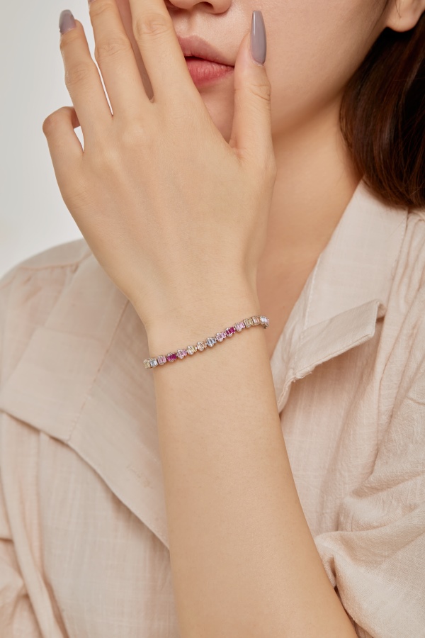 925 Sterling Silver Cubic Zirconia Bracelet - Image 4