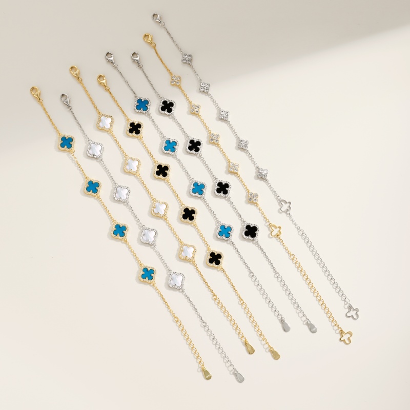 925 Sterling Silver 18K Gold Plated Cubic Zirconia Bracelet