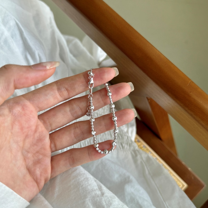 925 Sterling Silver Gold Plated Cat Eye Bead Bracelet - Image 2
