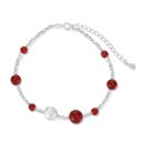 925 Sterling Silver Red Agate Bracelet