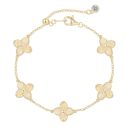 925 Sterling Silver 14K Plated Four Leaf Clover Bracelet