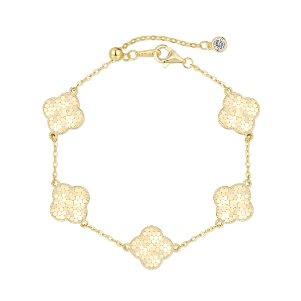 925 Sterling Silver 14K Cubic Zirconia Bracelet - Image 5